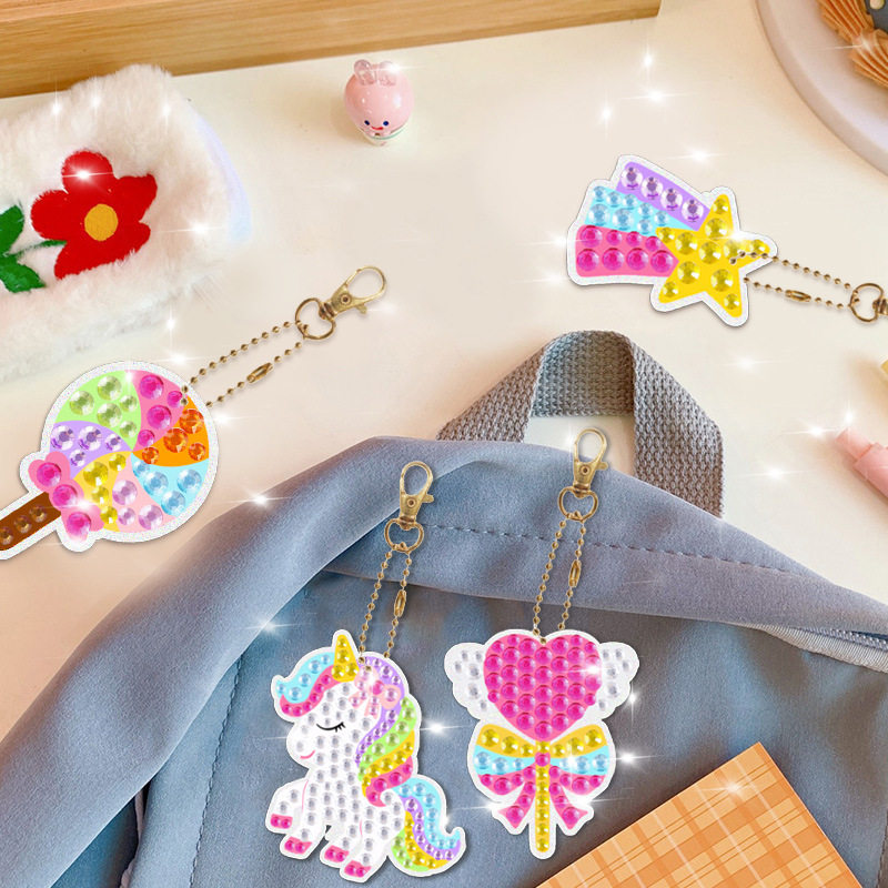 Cartoon Handmade Diamond Ice Cream Keychain