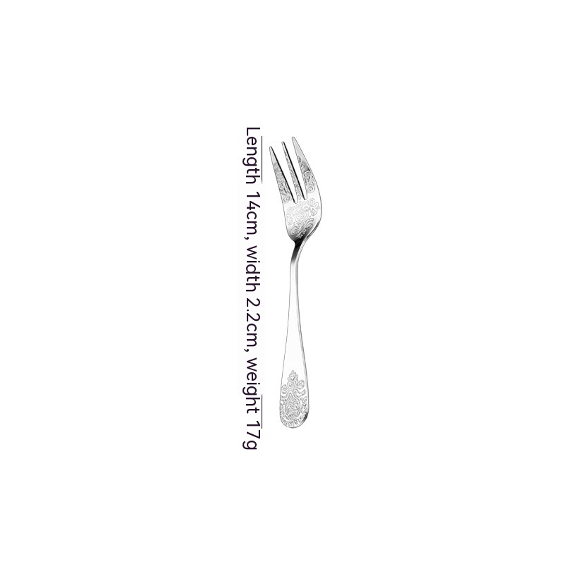 Gold-Plated Stainless Steel Fork Vintage Cutlery Suit - Image 5