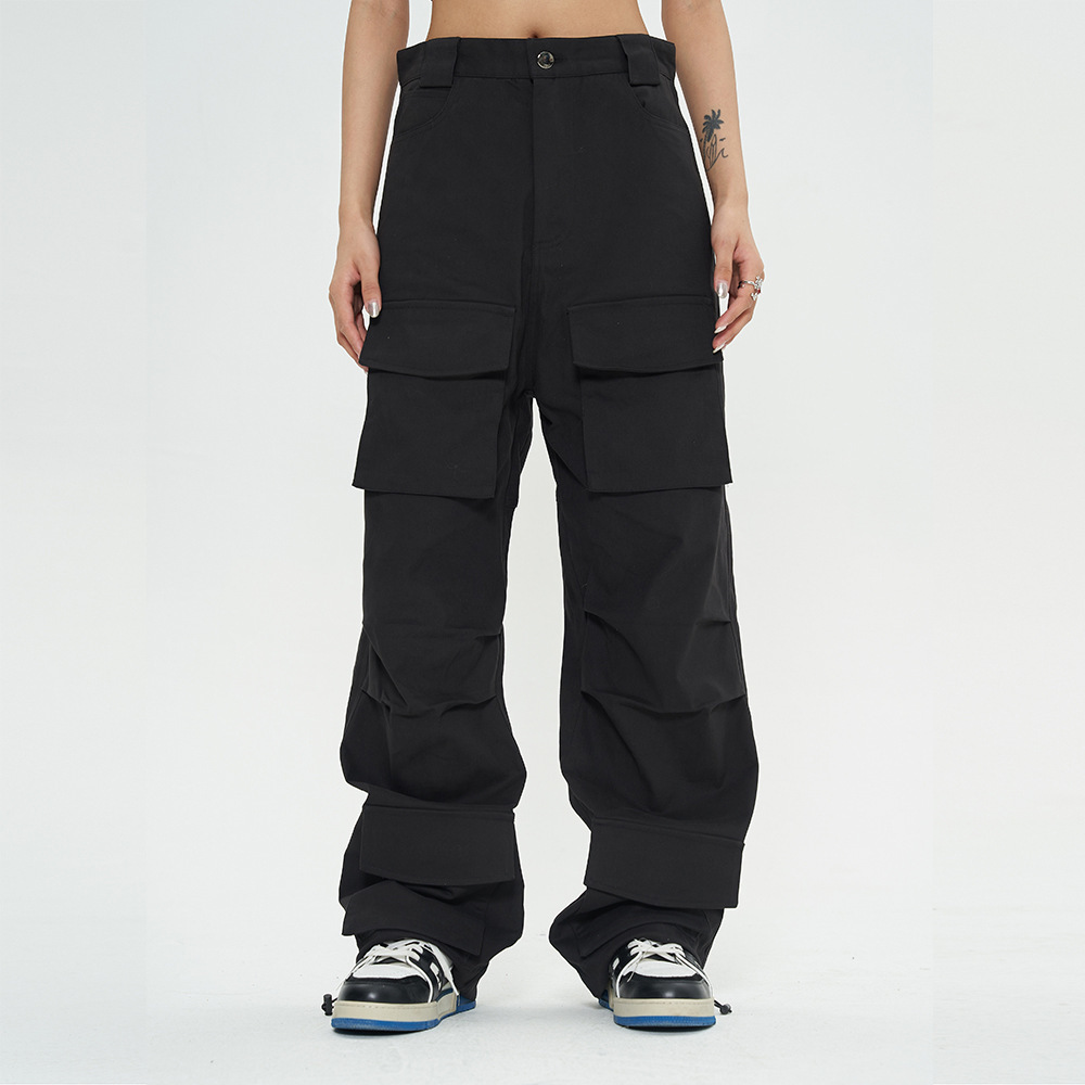 Multi Pocket Wide Leg Trousers For Men