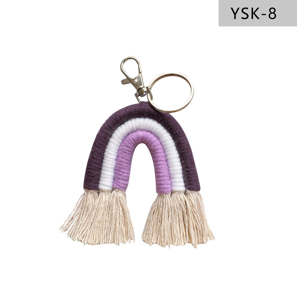 Home Braided Rainbow Tassel Keychain - Image 2