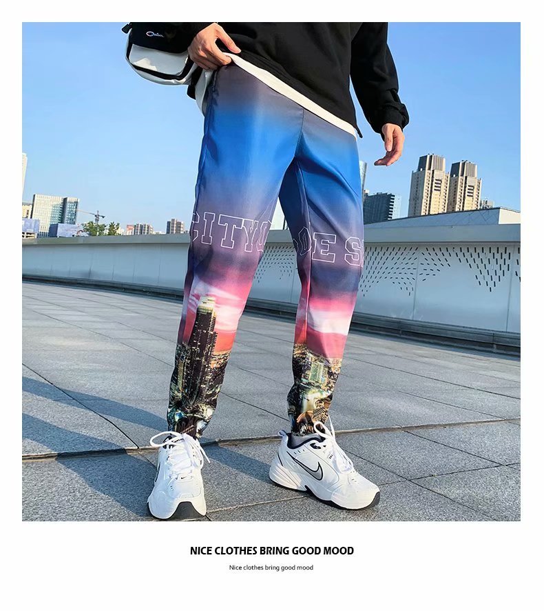 Trendy Gradient Color Men Trousers - Image 9