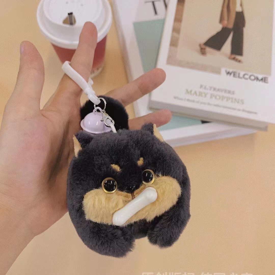 Pig Plush & Wagging Tail Cat Keychain - Image 3